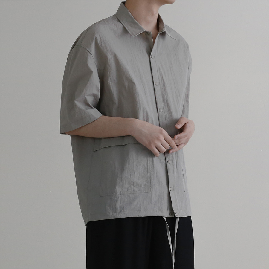 [SALE 50%]아이다큐 스냅 나일론 썬 셔츠 (2Color)