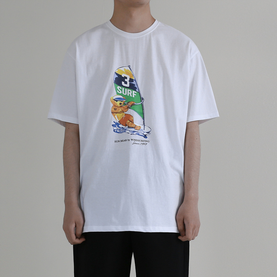 아이다큐 서핑 베어 티셔츠 (2Color)